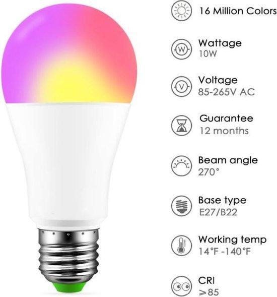 RGB Led lamp E27 bestuurbaar via telefoon met bluetooth en Koud licht |  bol.com