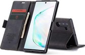 CASEME - Samsung Galaxy Note 10 Retro Wallet Case - Zwart