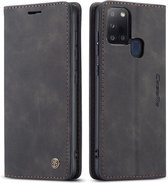 CaseMe - Hoesje geschikt voor Samsung Galaxy A21s -Wallet Book Case - Magneetsluiting - Zwart
