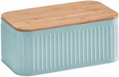 Boîte à pain vert menthe avec couvercle de planche à découper de luxe 30 cm - Zeller - Accessoires de cuisine - Boîtes à pain / boîtes à pain / récipients alimentaires - Conservez le pain / petits pains et gardez-les au frais