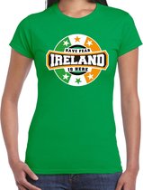 Have fear Ireland is here / Ierland supporter t-shirt groen voor dames XS