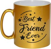 Best Friend Ever cadeau koffiemok / theebeker - goudkleurig - 330 ml - verjaardag / bedankje - mok voor vriend / vriendin