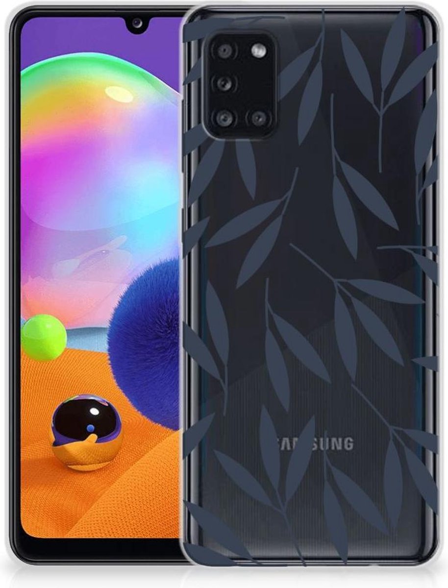 Samsung Galaxy A31 TPU Case Leaves Blue