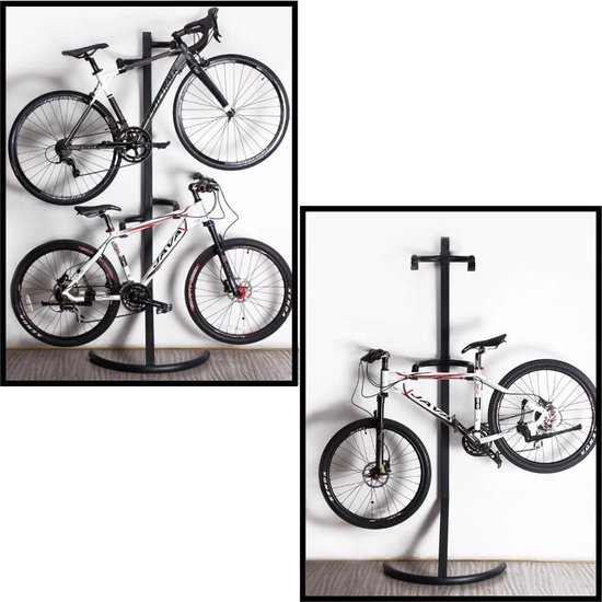 Stapel Interpunctie abortus Decopatent® Staand Fietsenrek om 2 fietsen op te hangen - Ophangen van 2  fietsen boven... | bol.com