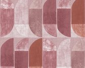 GRAFISCH BEHANG | Modern - roze rood beige - A.S. Création Geo Nordic