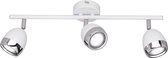 LED Plafondspot - Trion Nonta - GU10 Fitting - 9W - Warm Wit 3000K - 3-lichts - Rechthoek - Mat Wit - Aluminium - BES LED