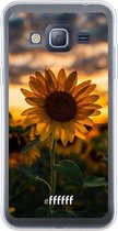 Samsung Galaxy J3 (2016) Hoesje Transparant TPU Case - Sunset Sunflower #ffffff