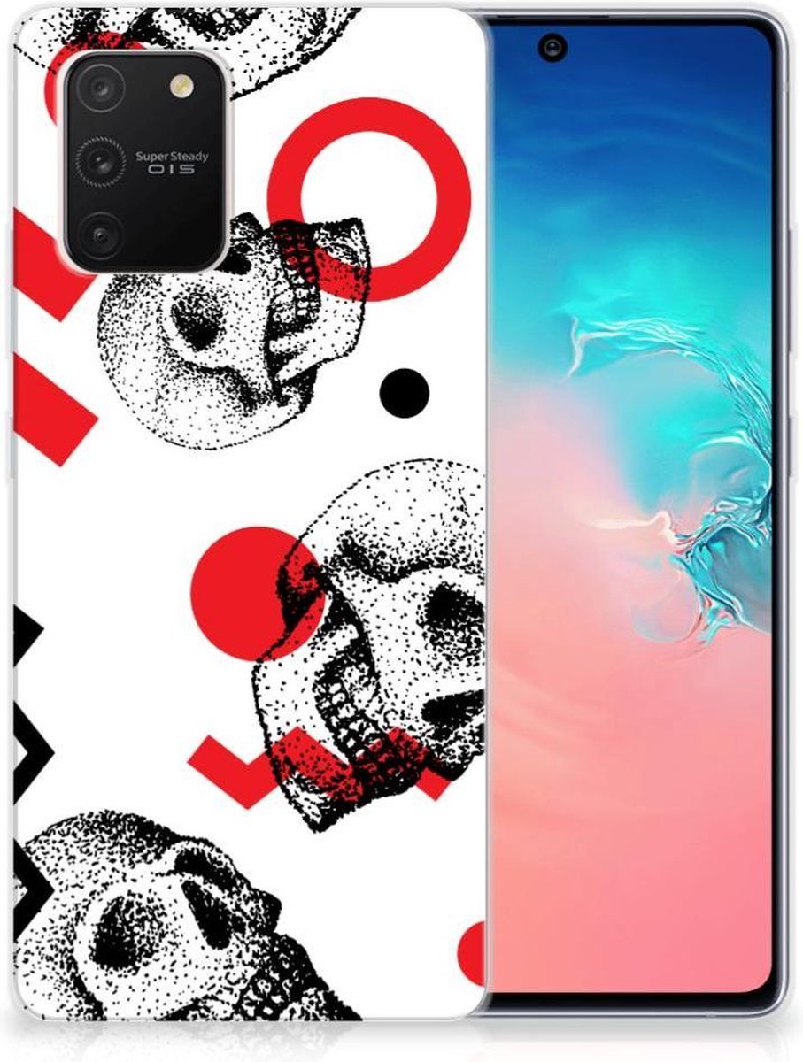 Silicone Back Case Samsung Galaxy S10 Lite Skull Red