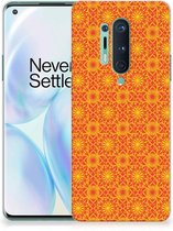 Cover Case OnePlus 8 Pro Smartphone hoesje Batik Orange