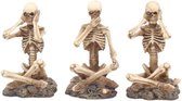 Nemesis Now - Figuur See No Hear No Speak No Set of 3 Skeletons 8.5cm, Ivoor