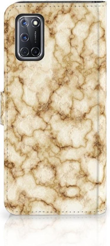 Etui Housse pour OPPO A72 | OPPO A52 Coque Téléphone Or Marbre