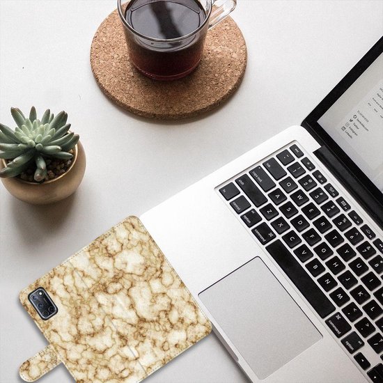 Etui Housse pour OPPO A72 | OPPO A52 Coque Téléphone Or Marbre