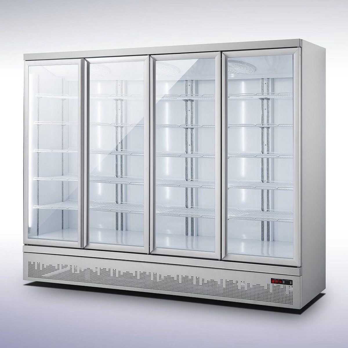 Combisteel Koelkast - 2025L - Wit - 0°C/+10°C - Geforceerd - 4 Draaideuren - Wielen - 2508x710x2003mm - Horeca Koelkast