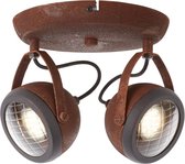 BRILLIANT lamp Rider Spotrondell 2flg roestkleurig | 2x PAR51, GU10, 25W, geschikt voor reflectorlampen (niet inbegrepen) | Schaal A ++ tot E | Hoofden draaien