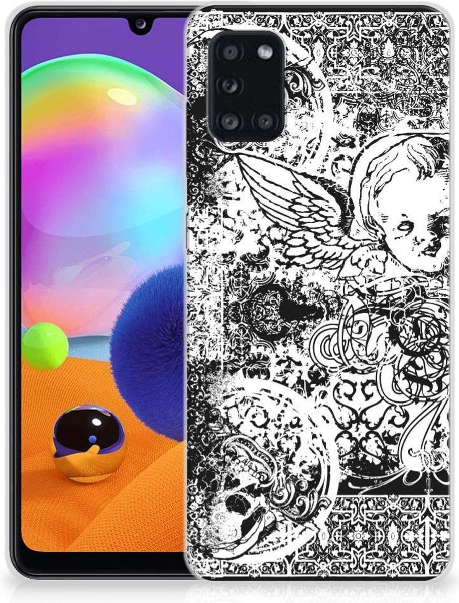 Silicone Back Case Samsung Galaxy A31 Skulls Angel