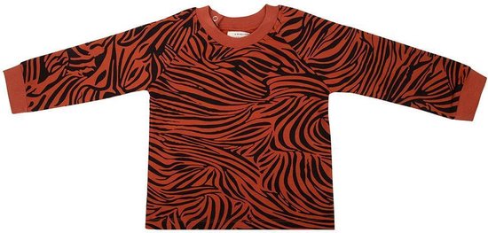 Little Indians Sweater Zebra Picante - Trui - Rood/Zwart - Zebraprint - Unisex - Maat: 4-5 jaar
