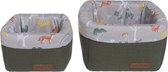 Baby's Only Commodemandje - Opbergmandje - Commode organizer - Babykamer accessoires Forest - Khaki - 2 stuks