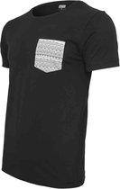 Urban Classics Heren Tshirt -S- Contrast Pocket Zwart