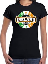 Have fear Ireland is here t-shirt met sterren embleem in de kleuren van de Ierse vlag - zwart - dames - Ierland supporter / Iers elftal fan shirt / EK / WK / kleding S