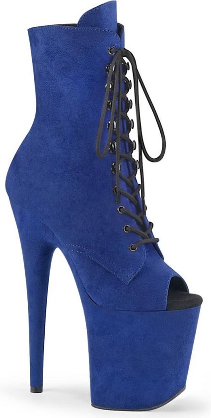 Pleaser - FLAMINGO-1021FS Plateau Laarzen, Paaldans schoenen - Paaldans schoenen - 42 shoes - Blauw