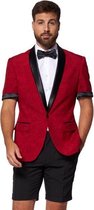 Opposuits Verkleedpak Peony Red Heren Polyester Rood/zwart Maat 54