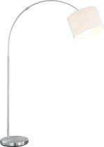 LED Vloerlamp - Trion Hotia - E27 Fitting - Verstelbaar - Rond - Mat Wit - Aluminium - BSE