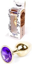 Boss Series - Gold Plug - Anale Plug - Buttplug - Gouden Plug - Diamant - S/M - Paars