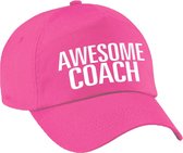 Awesome coach pet / cap roze voor dames en heren - baseball cap - cadeau petten / caps