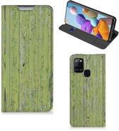 Telefoon Hoesje Geschikt voor Samsung Galaxy A21s Wallet Case Green Wood
