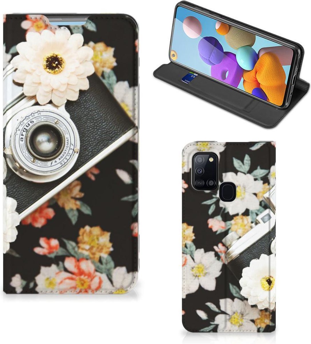Samsung Galaxy A21s Stand Case Vintage Camera