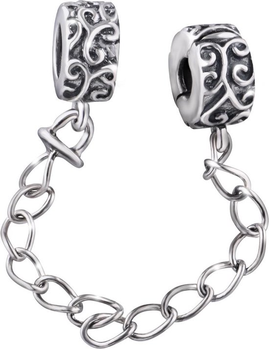 Quiges - 925 - Zilveren - Bedels -Sterling zilver - Beads - Safety Ketting Kraal Charm - Geschikt – voor - alle bekende merken - Armband Z645
