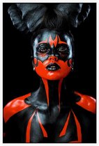 Vrouw als duivelse schoonheid - Foto op Akoestisch paneel - 80 x 120 cm