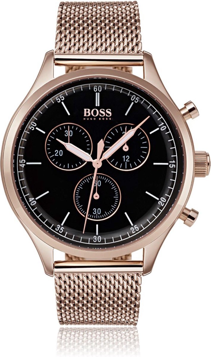 Hugo Boss HB1513548 Companion Horloge - Staal roségoudverguld - Rosékleurig - Ø42 mm