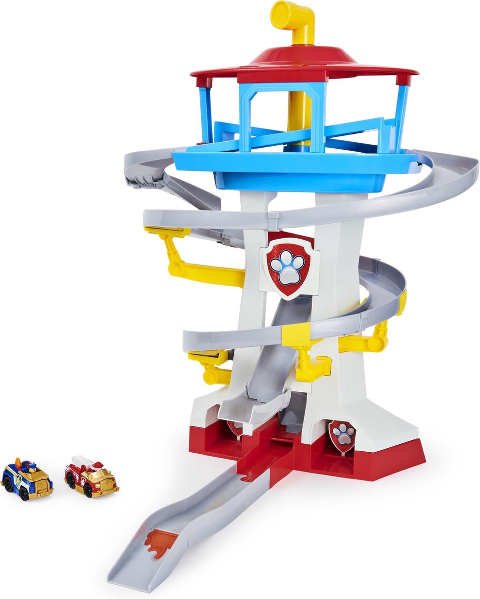PAW Patrol, True Metal Adventure Bay Rescue Way-speelset met twee exclusieve voertuigen, schaal 1:55
