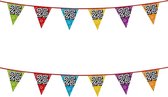 2x stuks vlaggenlijnen met glitters 25 jaar thema feestartikelen - Verjaardag versieringen - 8 meter - Plastic