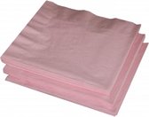 40x Serviettes à thème couleur rose clair 33 x 33 cm - Décorations de table en papier jetable rose clair