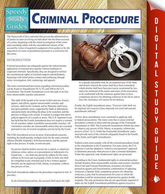 Criminal Procedure (Speedy Study Guides) - cover