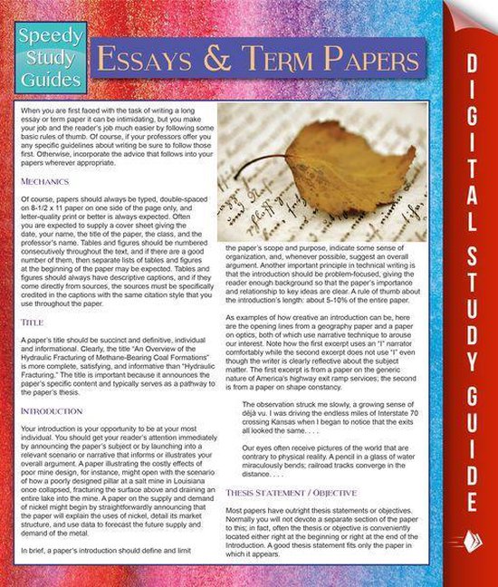 Essays And Term Papers (Speedy Study Guides) - cover
