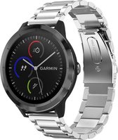 Stalen Smartwatch bandje - Geschikt voor  Garmin Vivomove 3s stalen band - 39mm - zilver - Horlogeband / Polsband / Armband