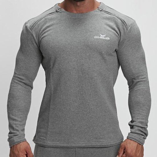 Pull homme |Maillot de sport | pull-over | capuche | chandail | Gym| gris|  taille S | bol