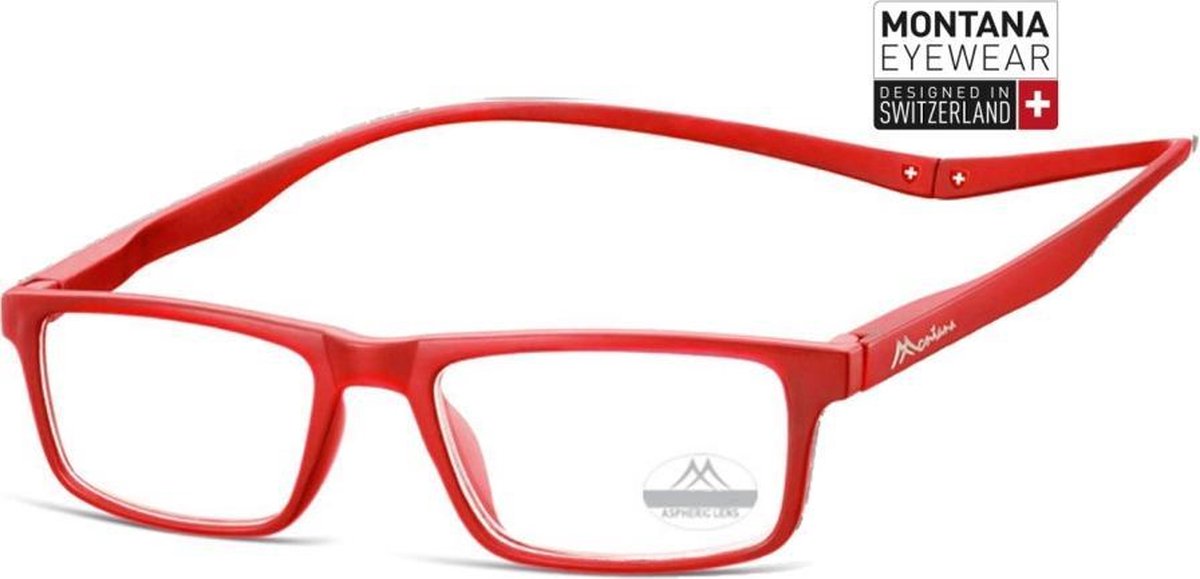 Montana Eyewear MR59D Leesbril met magneetsluiting +3.00 - rood