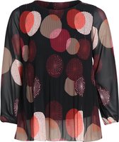 Plisséblouse met veelkleurige cirkels