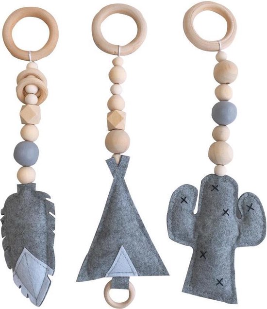 expeditie kreupel Minnaar Babygym speeltjes - Babygym hangers - gemaakt van vilt en hout | bol.com