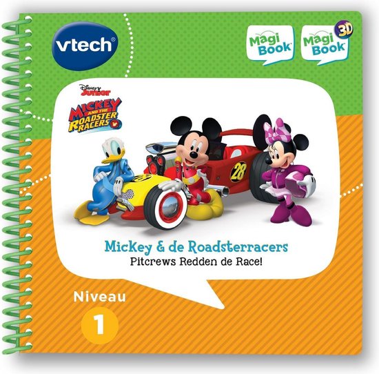 VTech MagiBook Activiteitenboek Mickey & The Roadster Racers - Pitcrews Redden de Race! - Educatief Speelgoed - Niveau 1 - 2 tot 5 Jaar