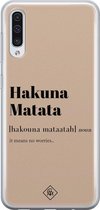 Samsung A70 hoesje siliconen - Hakuna matata | Samsung Galaxy A70 case | Bruin/beige | TPU backcover transparant