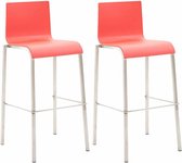 Clp Kado Set van 2 barkrukken - Rood RVS