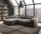 Bol.com Hoekbank Sirpio XL 270x170 cm microvezel kaki bruin recamiere variabele aanbieding