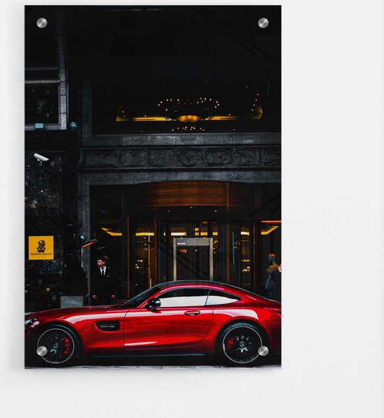 Benz | 40x60 | Auto | Glas schilderij | Woonkamer | Slaapkamer | Decoratie |... | bol.com