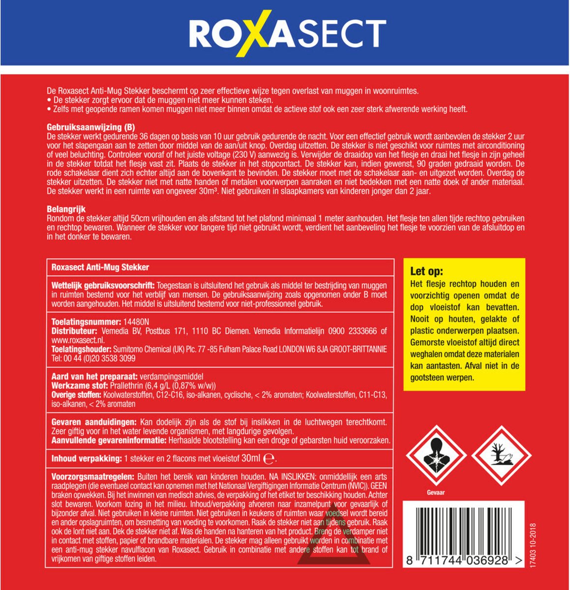 2x Roxasect Anti Mugstekker + 2 navullingen