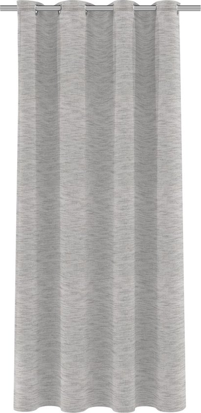 BloomTheRoom Kant en Klaar Gordijn - Met ringen Structuur wit/grijs Inbetween 140 x 270 cm